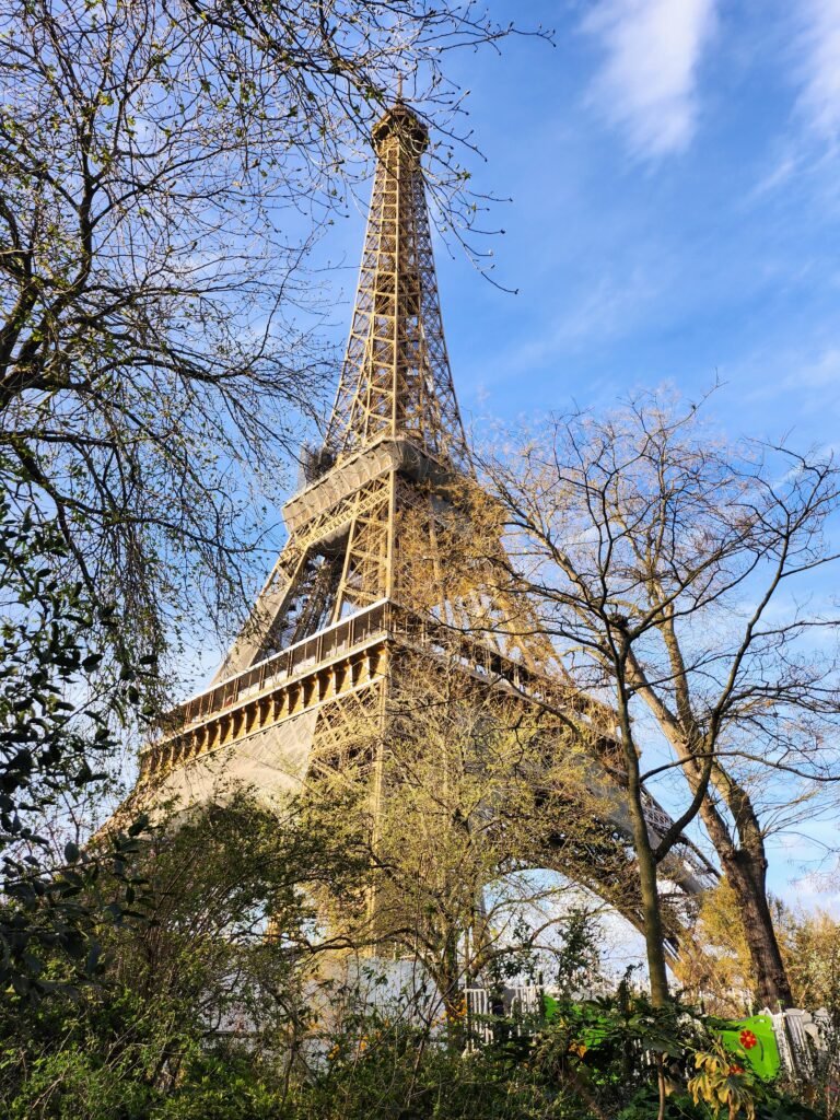Eiffel Tower in Paris viewed from below