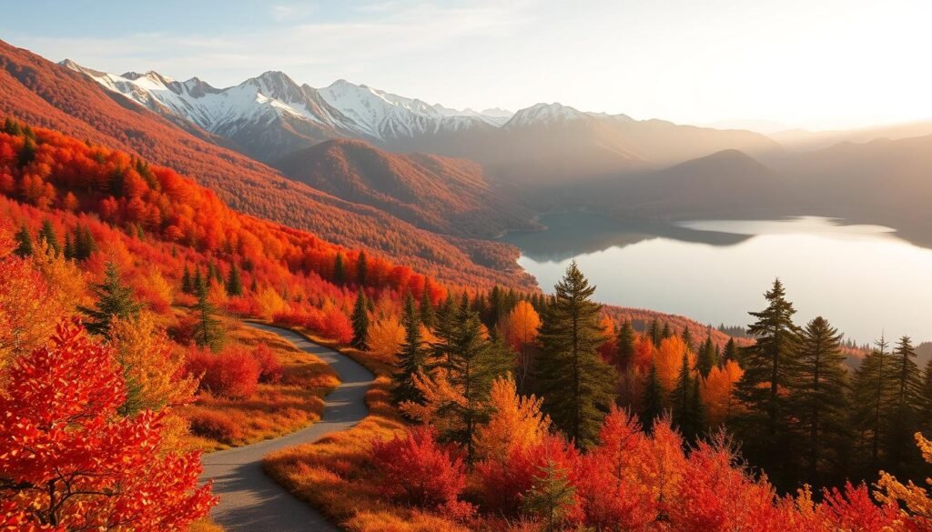 Autumn foliage scenery in Daisetsuzan National Park