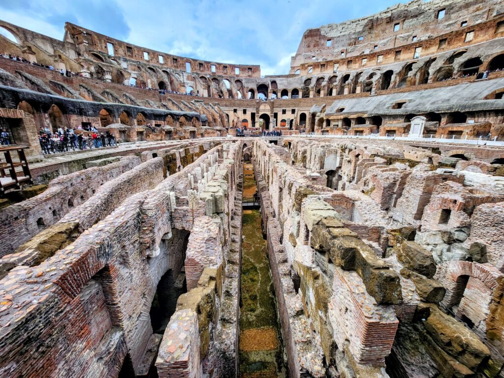 Inside the Colosseum in Rome during an Incubhabe trip