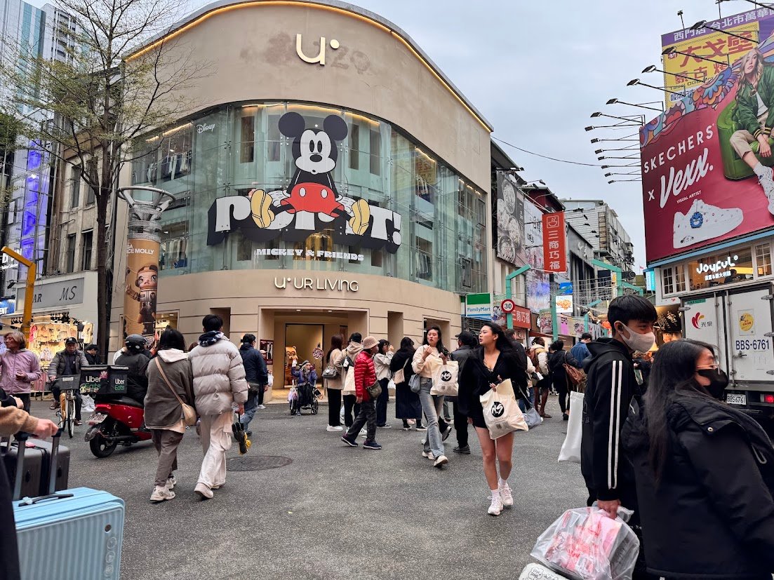Shopping street during a first trip to Asia