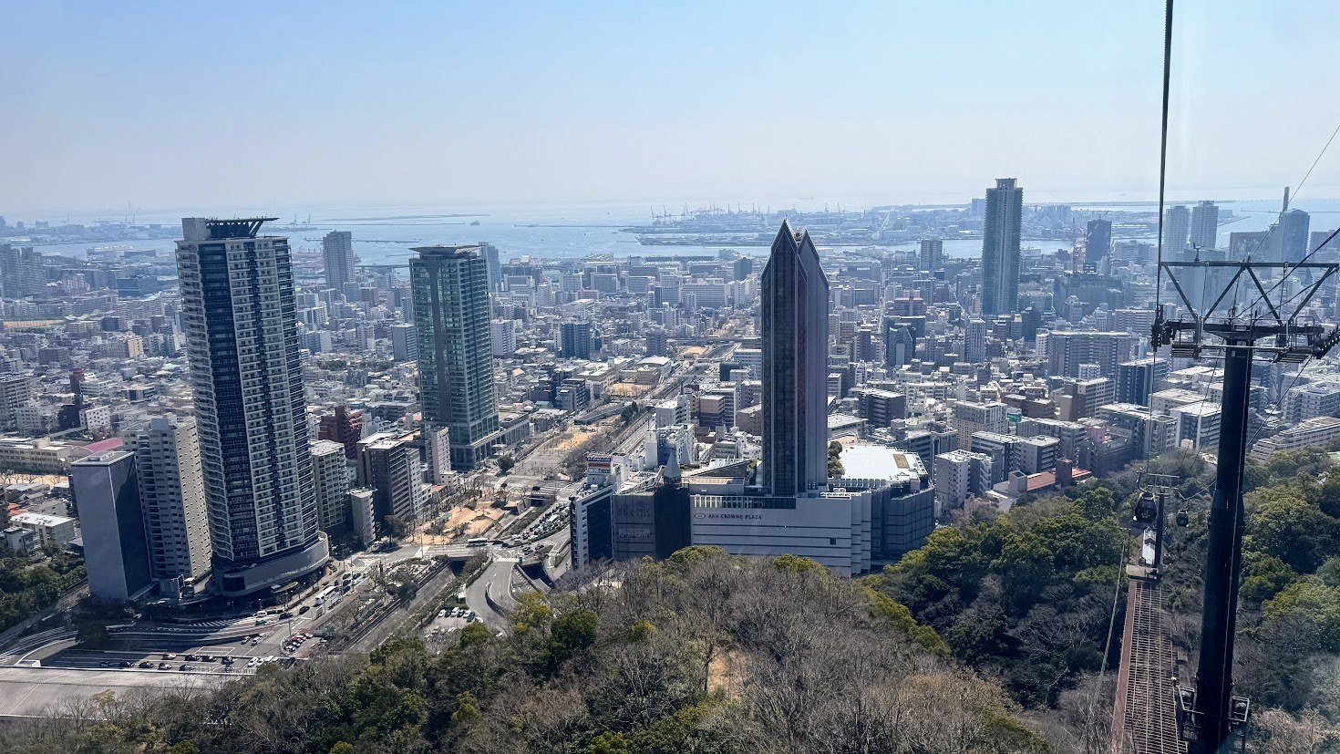 Kobe city and harbor view from the Kobe Nunobiki Ropeway