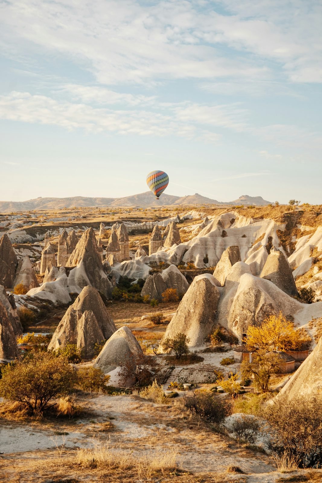 Hot air balloons over Cappadocia in Turkiye
